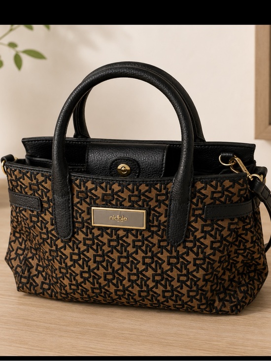 Handbags - Designer Black and Brown Tote Bag